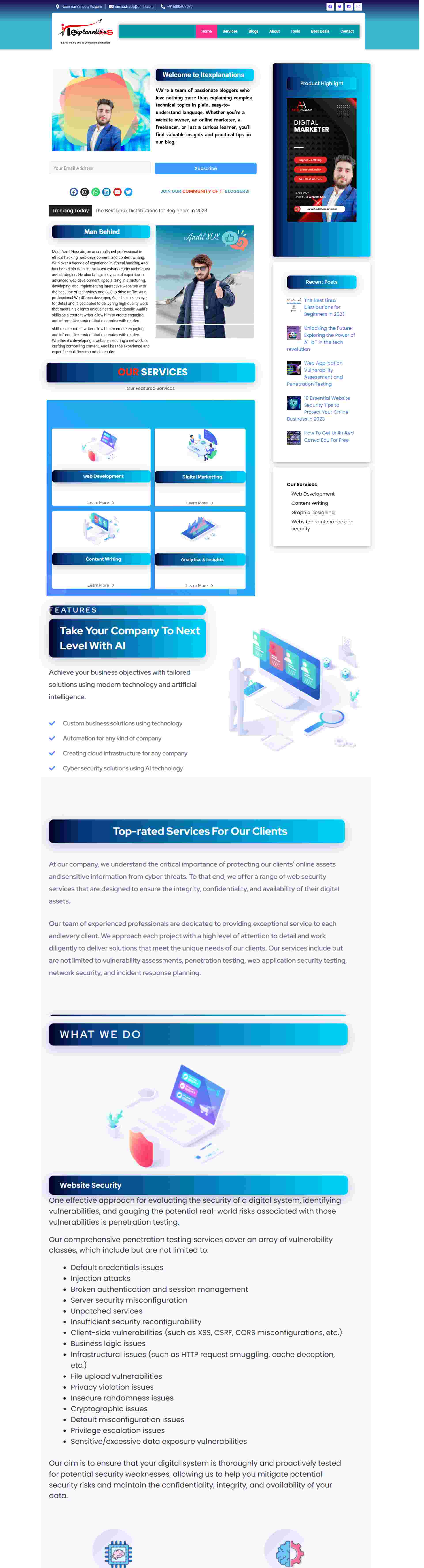 it explanation service website developed by elyspace 